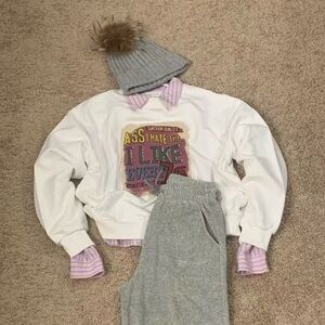 Korean Aesthetic 100% Cotton Graphic Sweatshirt | Colorful Print | Cozy